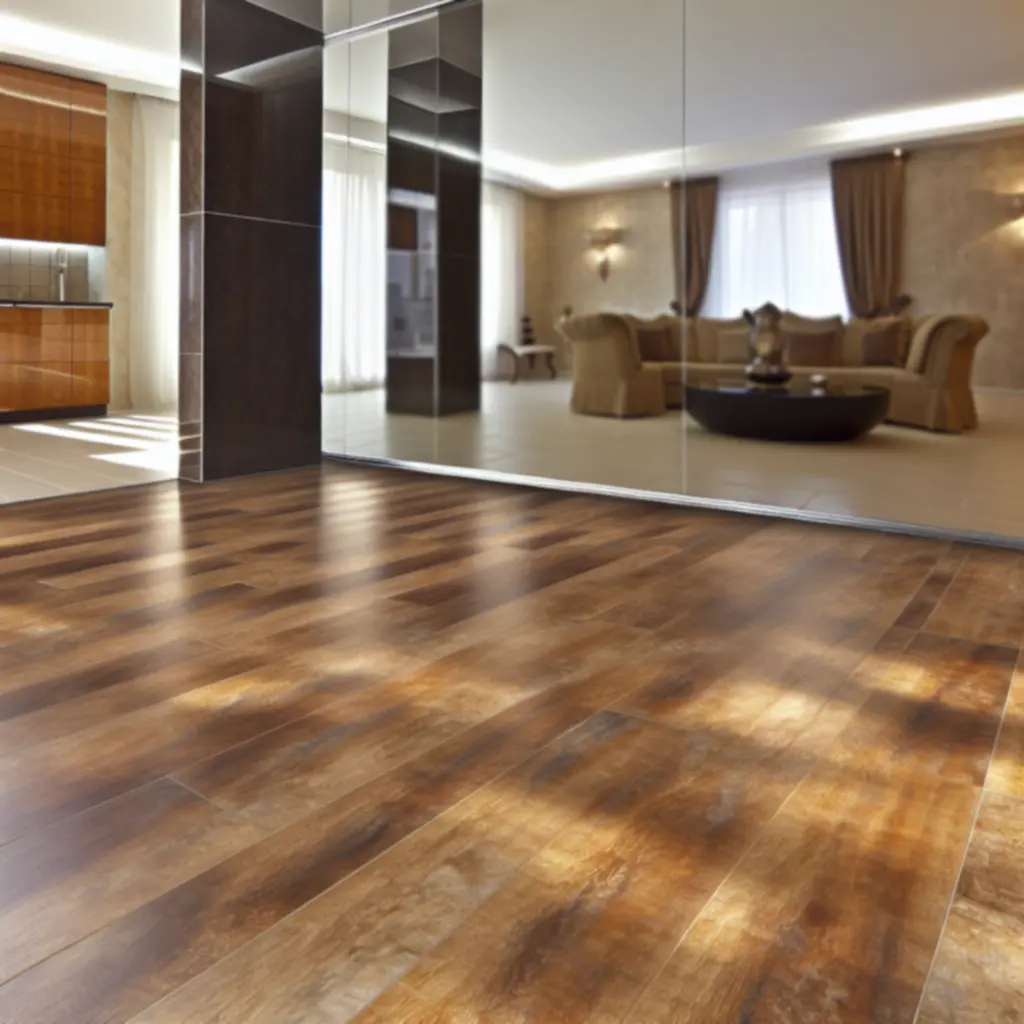 Luxury vinyl tile flooring installed in a bright modern room